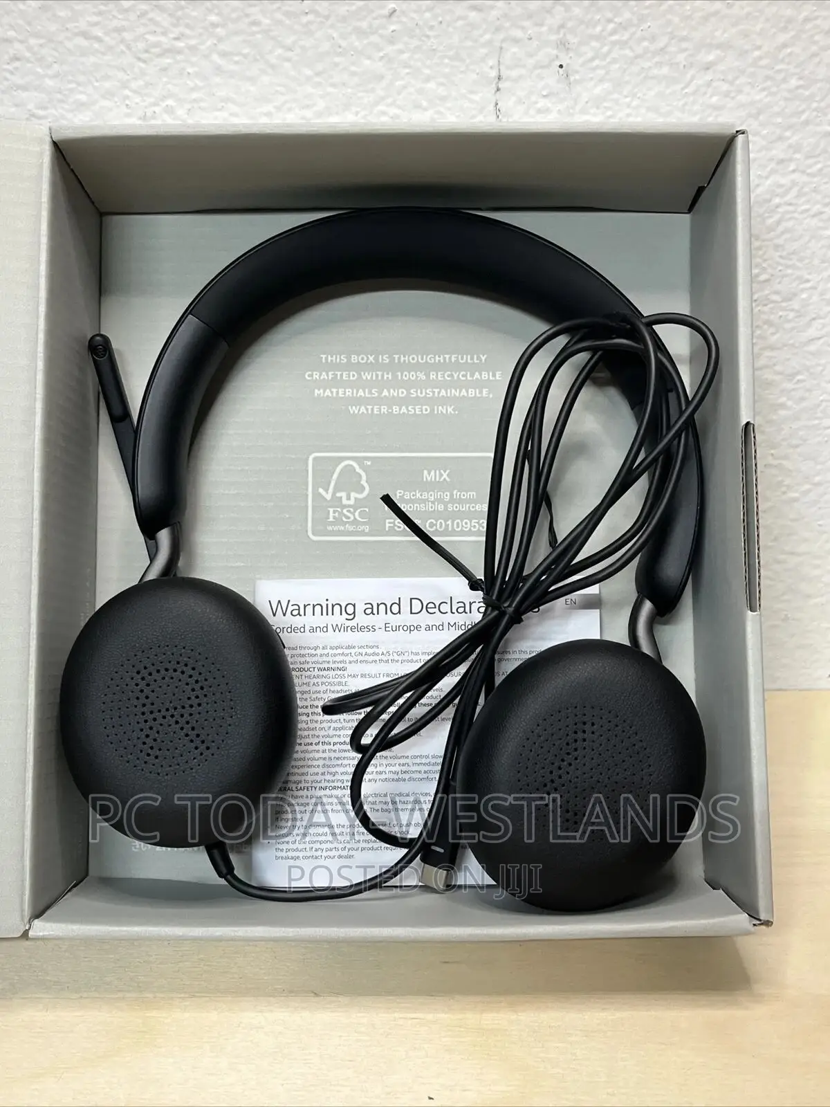 Jabra Evolve2 40 Stereo Wired on-Ear Headset Black USB-C