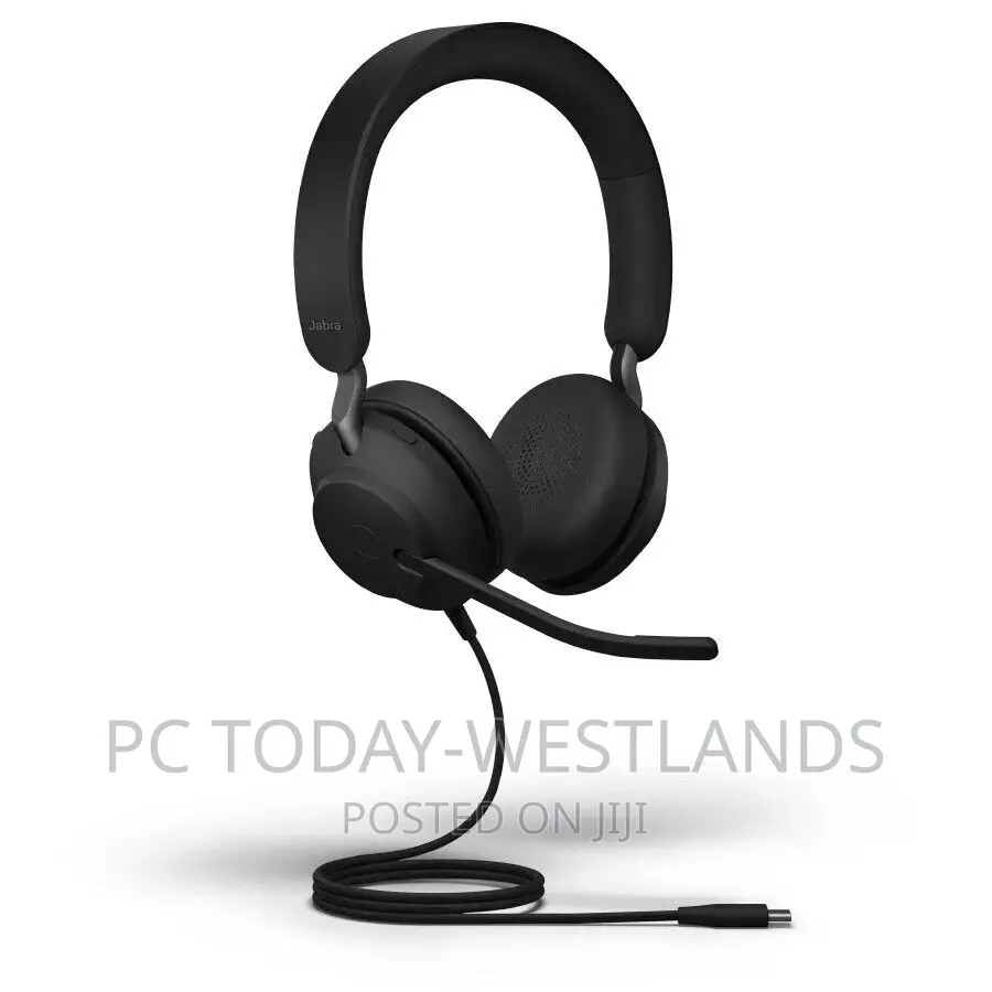 Jabra Evolve2 40 Stereo Wired on-Ear Headset Black USB-C