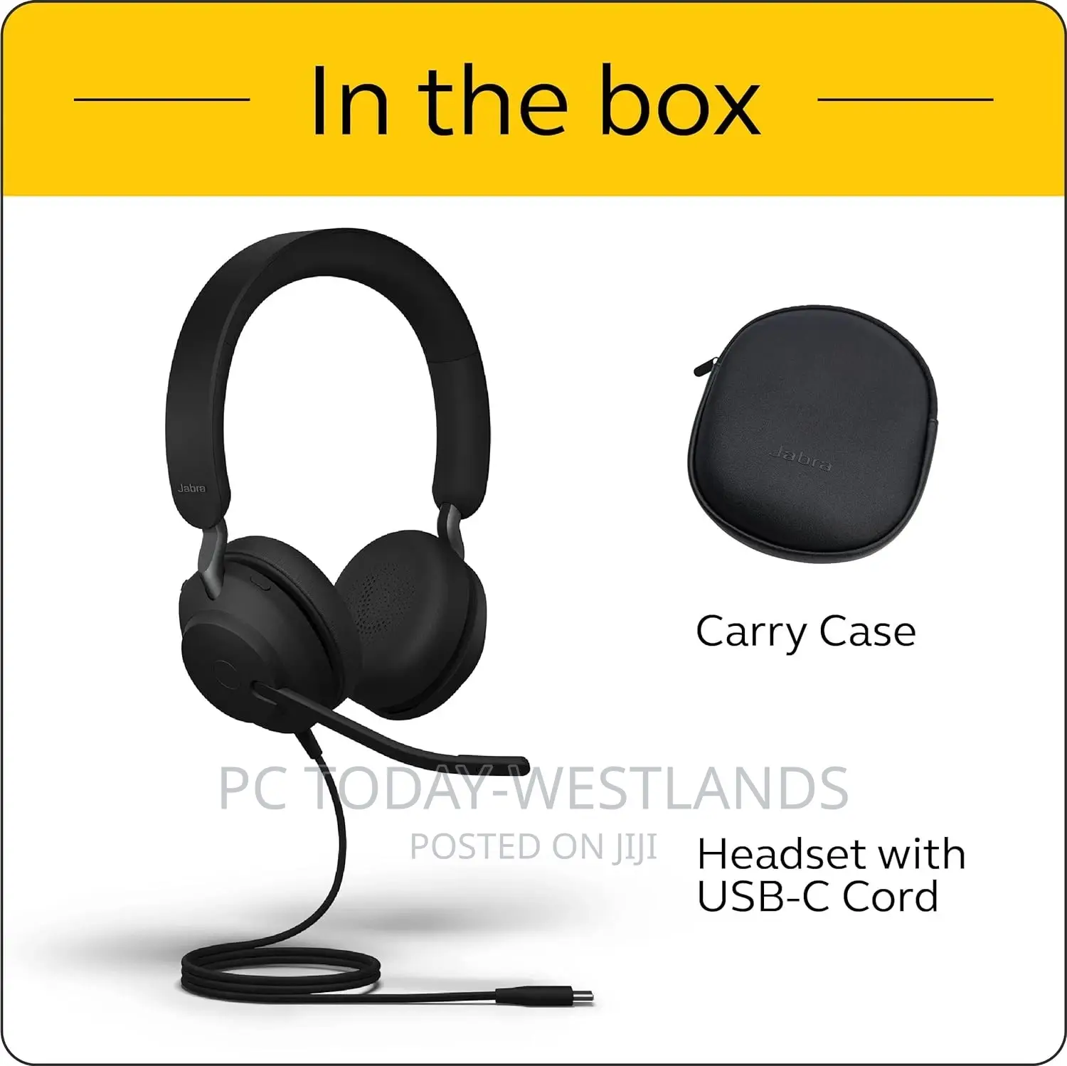 Jabra Evolve2 40 Stereo Wired on-Ear Headset Black USB-C