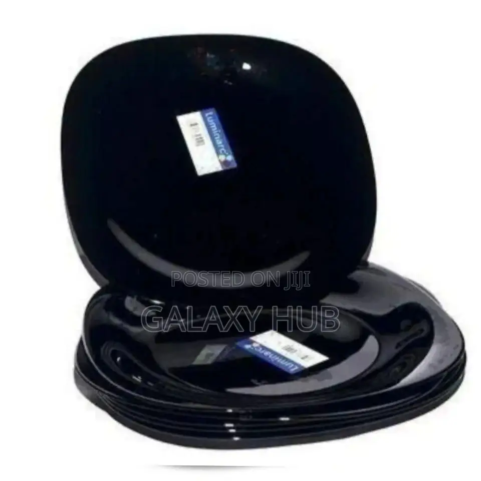Set of 6 Luminarc Quadra Black Plates