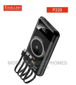WIRELESS POWERBANK 20,000 Mah With Inbuilt Cables