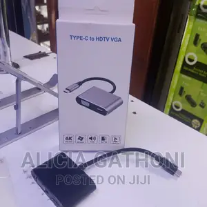 Type C to HDMI and VGA Adapter Plug Play