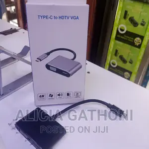 Type C to HDMI and VGA Adapter Plug Play