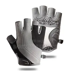 GREY Leather Fitness Gloves Weightlifting Riding Cycling