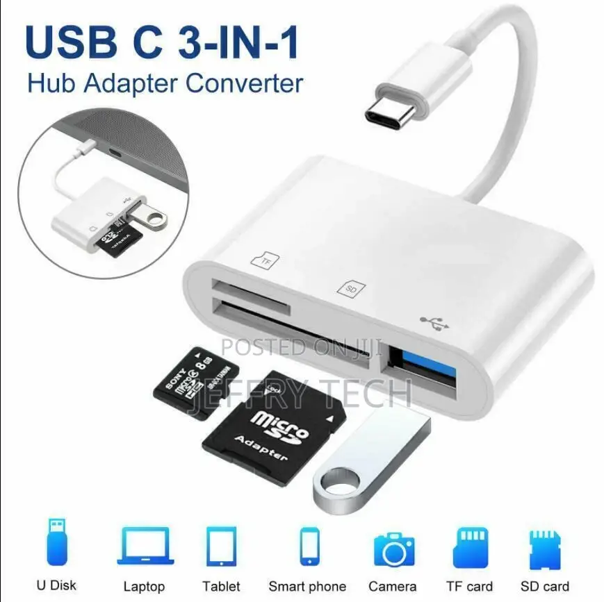 3 In1 USB Type C to Card Reader Adapter USB Camera Micro SD