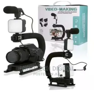 Gimbal Stabilizer With Led Studio Light Microphone