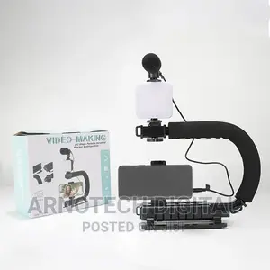 Vlogging Kit Stabilizer With Microphone Led Light