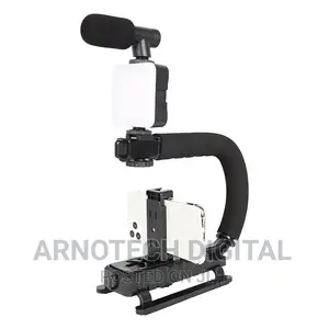 U-Shaped Stabilizer Vlogging Kit With Mictophone + Led Light