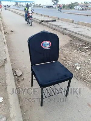 Church Chair, Black With Logo and Without Armrest.