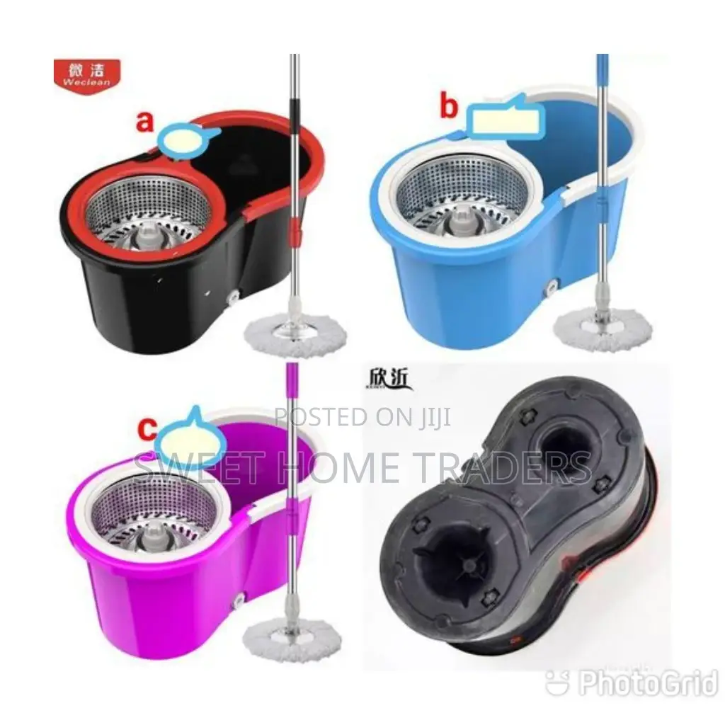 Metallic Spin Mop With Wheels; All Colours