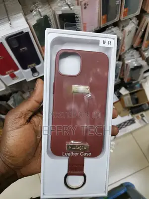 Wristband Strap Ring Brown Leather Phone Case for iPhone 13