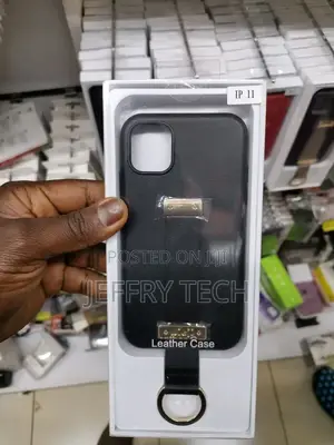 Leather Arc Wrist Strap With Phone Case for iPhone 11