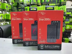 Itel Star 200C 20,000mah Power Banks With Built-in 3 Cables
