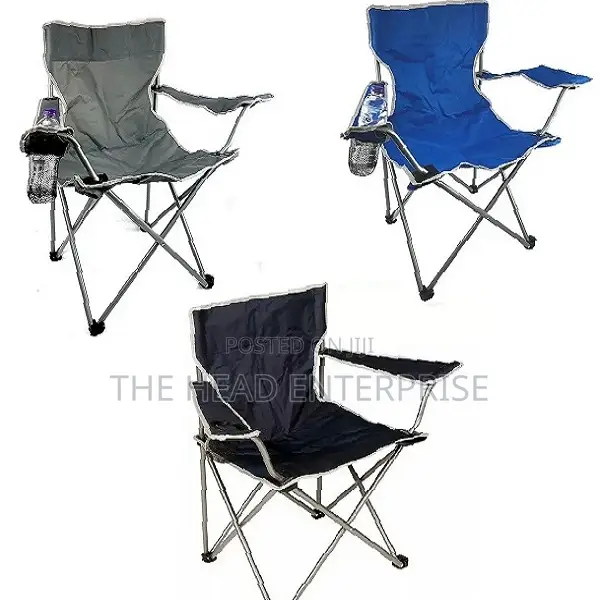 Collapsible Padded Lumbar Back Chair Portable Camping