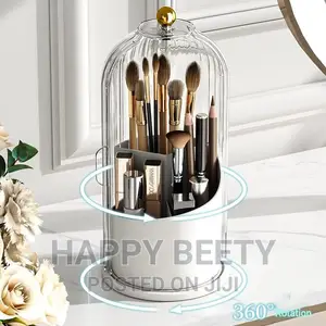 *360° Rotating Makeup Brushes Holder With Lid
