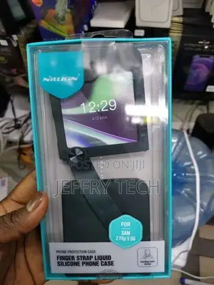 Nillkin Finger Strap Liquid Silicon Case Samsung Z Flip 5 Bl