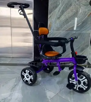 Tricycle With Protective Side Bar, Leather Seat,Push Handle