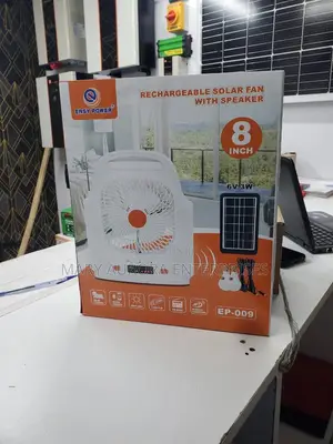 Rechargeable Solar Fan With Speaker