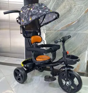 Baby Tricycle//Canopy and Protective Bar Deterchable Handle