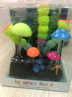 Glowing Artificial Mushroom Aquarium Plant Décor Ornament