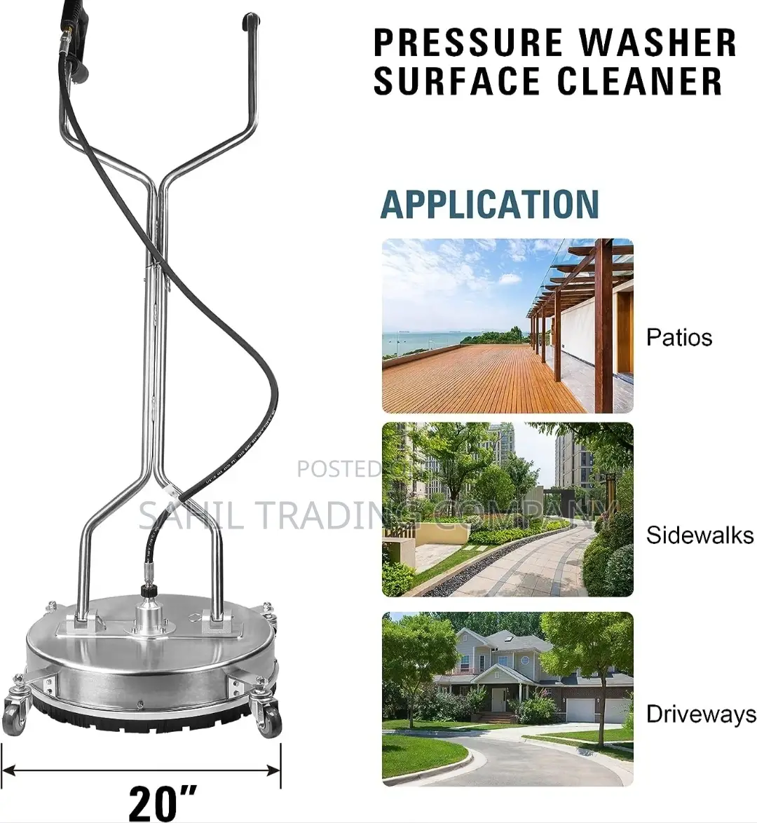 20" Surface Cleaner Multipurpose Machine Heavy Duty Cleaning