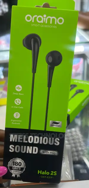 Flat Wired Oraimo Headsets.
