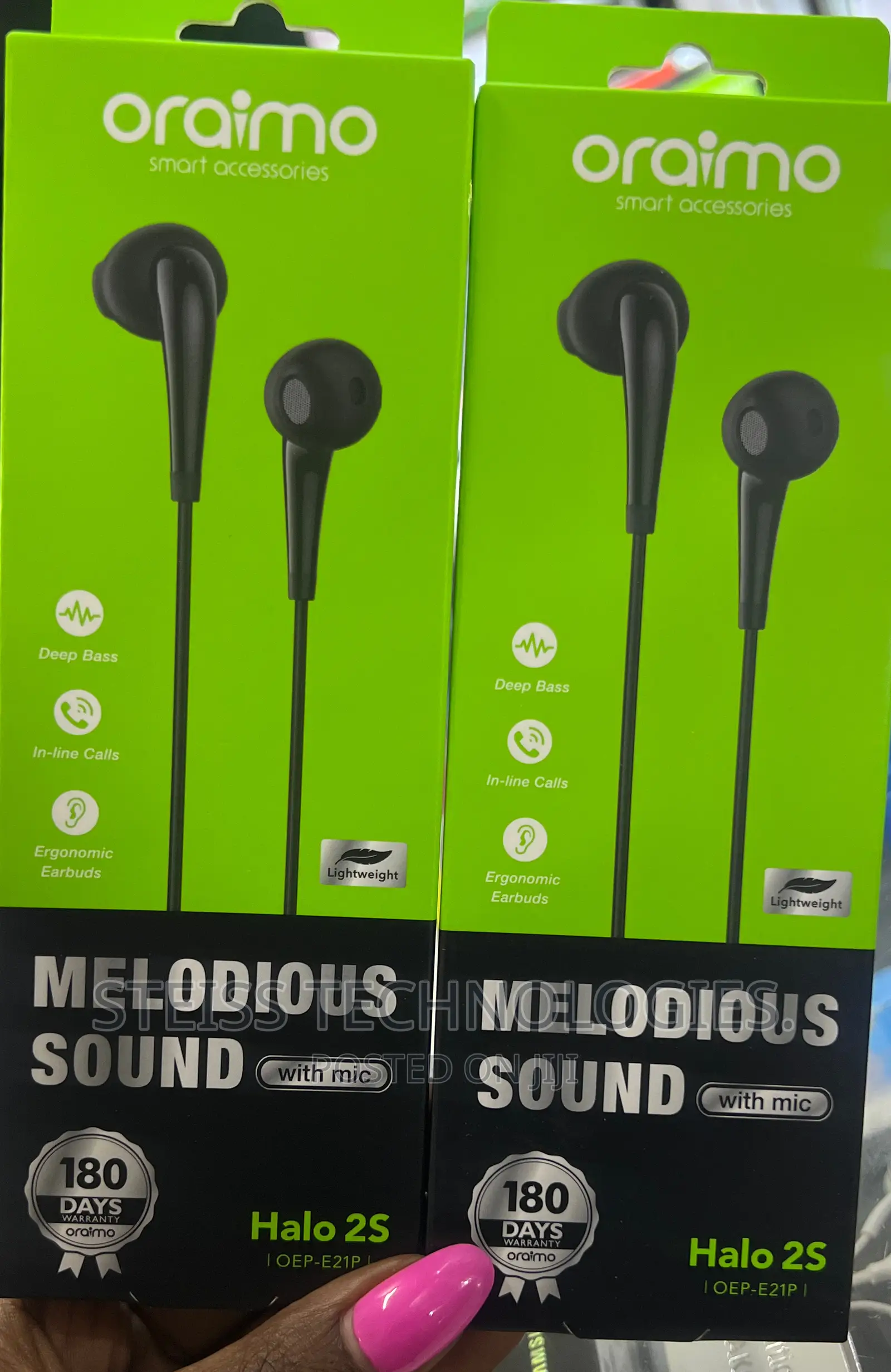 Flat Wired Oraimo Headsets.