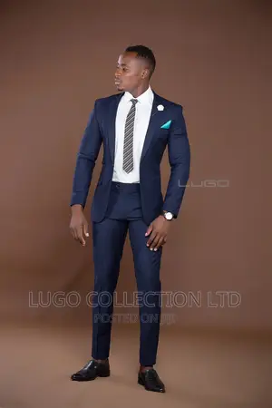 Men’S Suit .Custom Made Navy Blue Suit