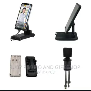 Powerbank Phone Stand With Inbuilt Cables
