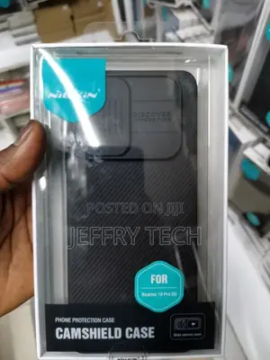 Realme 10 Pro 5G , Slide Lens Protection Phone Cover -Black