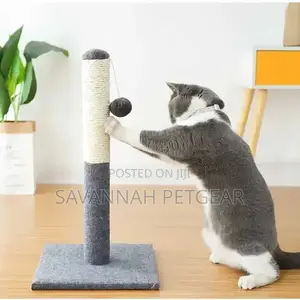 Simple Jute Cat Scratching Post With Hanging Toy 0.67m