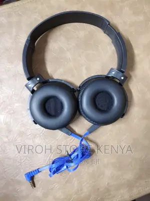 Blue Wired Headphones Super Bass