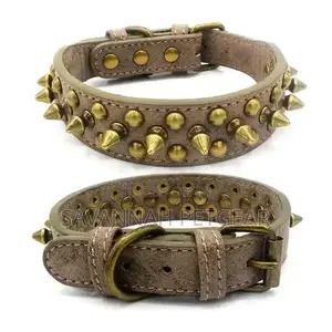 PU Leather Spiked Studded Dog Collar for Pitbull Labrador