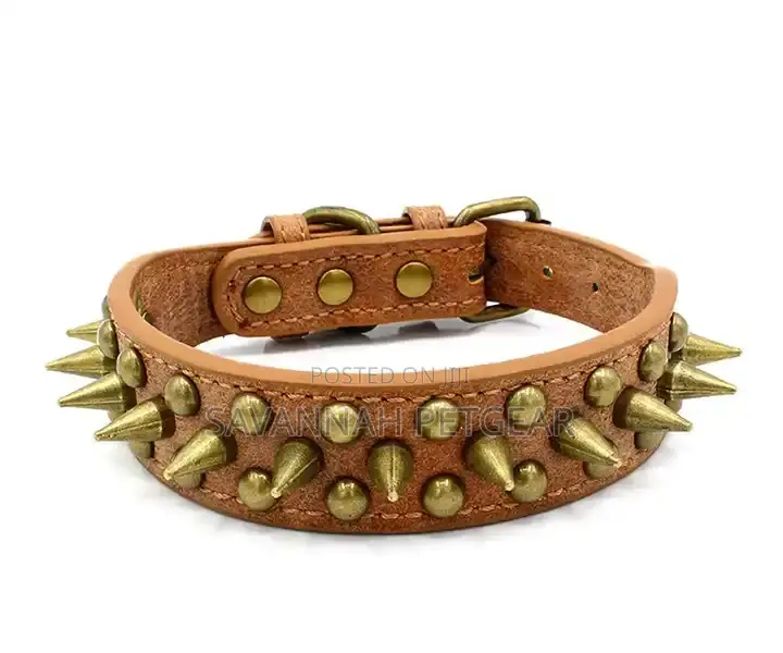PU Leather Spiked Studded Dog Collar for Pitbull Labrador