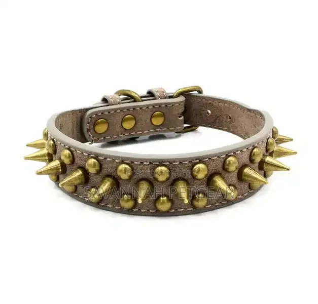 PU Leather Spiked Studded Dog Collar for Pitbull Labrador