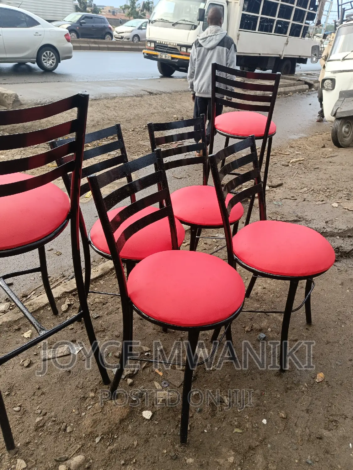 Restaurant Flat Chairs, Red Colour
