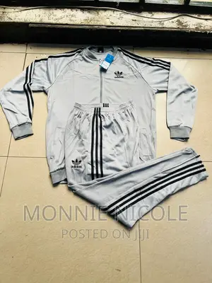 Grey/White Men Adidas Tracksuit