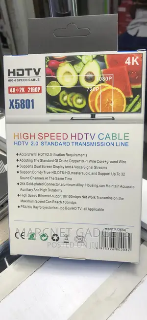 High Speed Gold Plated 2160P Hdmi Cale 32sound Channel