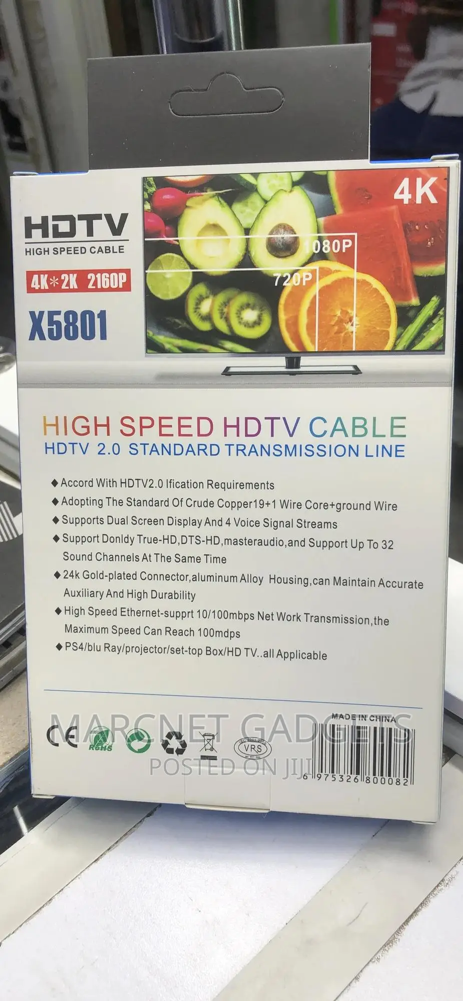 High Speed Gold Plated 2160P Hdmi Cale 32sound Channel