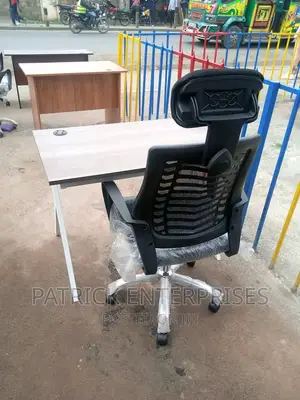 1.2 MTRS Metallic Study Desk Plus Headrest Office Chair