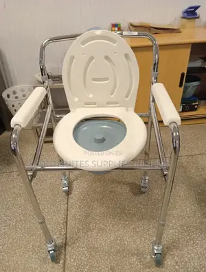 Foldable Commode Seat With Castors.