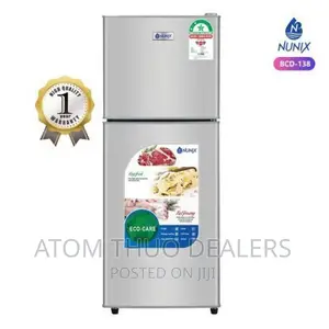Silver Nunix 138 Litres Double Door Fridge