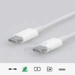 1m 3A Type-C Male to Male PD Fast Charging Cable-White