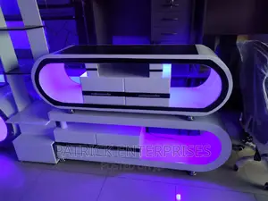 Morden Wooden TV Stand With LED Lights