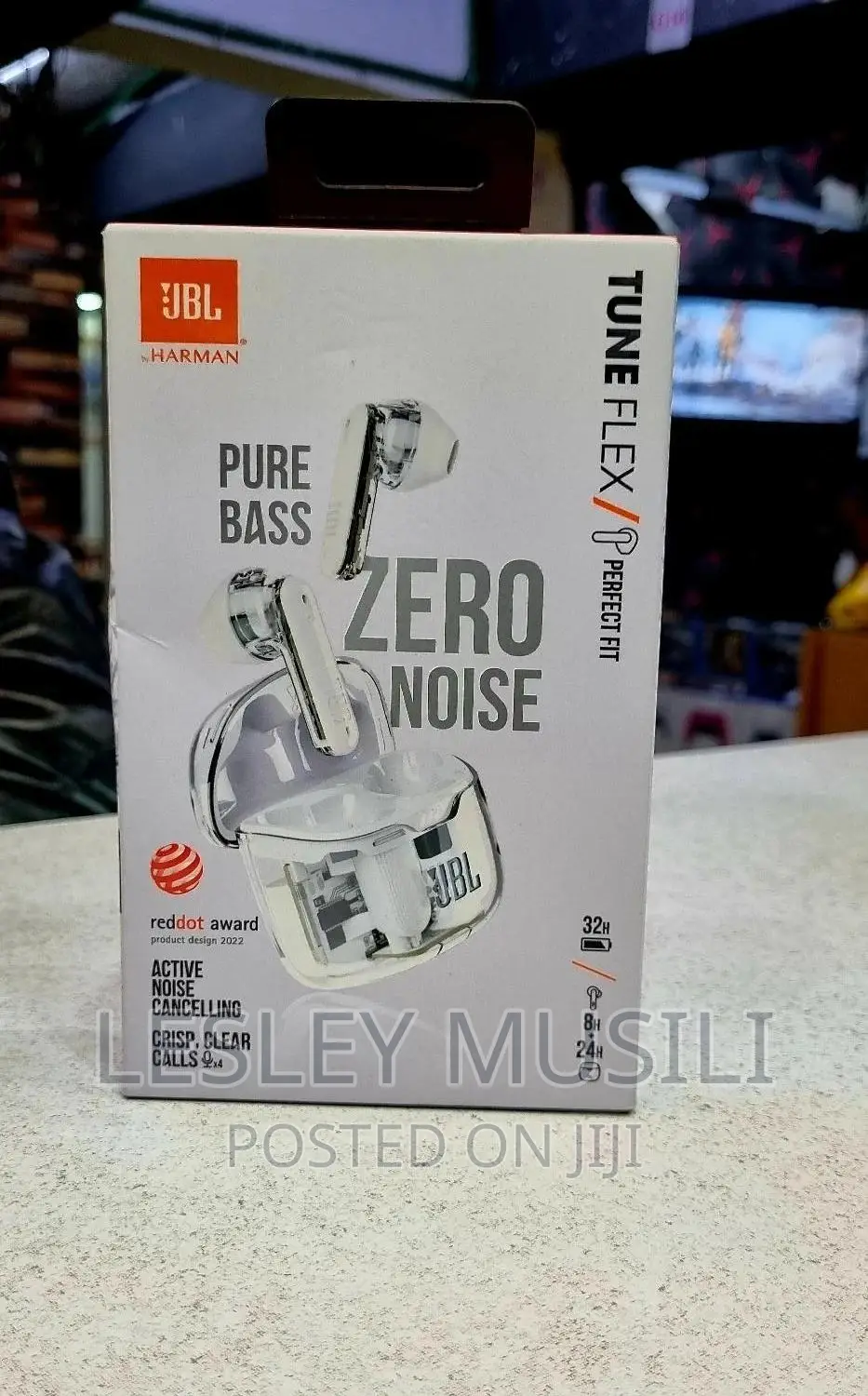 JBL Tune Flex Noise Cancelling Earbuds White