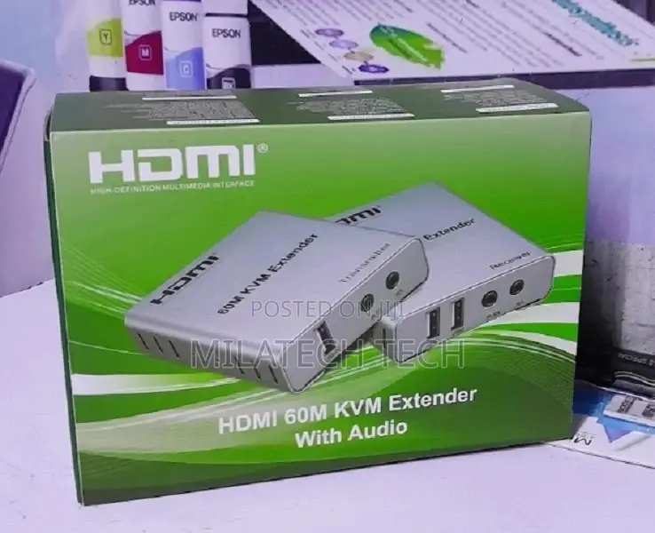 60M HDMI Extender 1080p 3D HDMI Transmitter Receiver Cat 5e/
