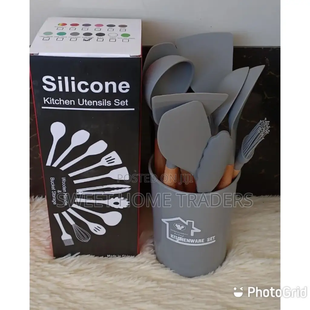 Kitchen Set 12pcs Silicone Non-Stick Cooking Spoon Set;;