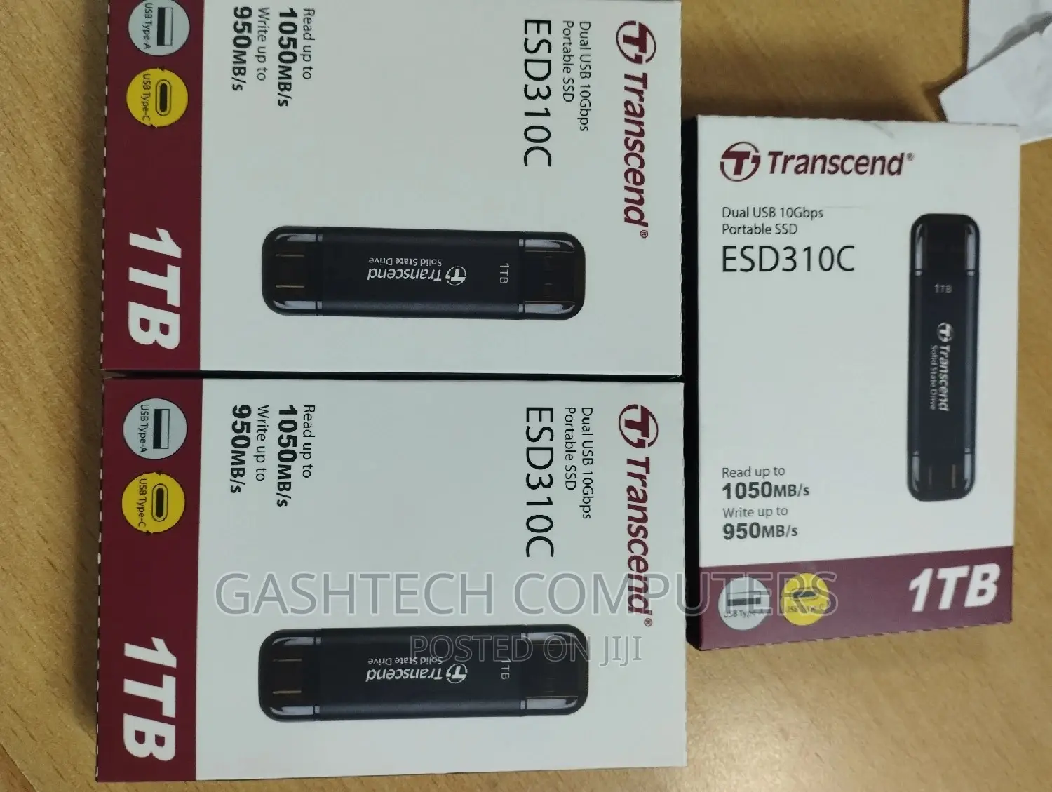 Transcend 1TB, External SSD, ESD310C, USB Type-a/Usb Type-C