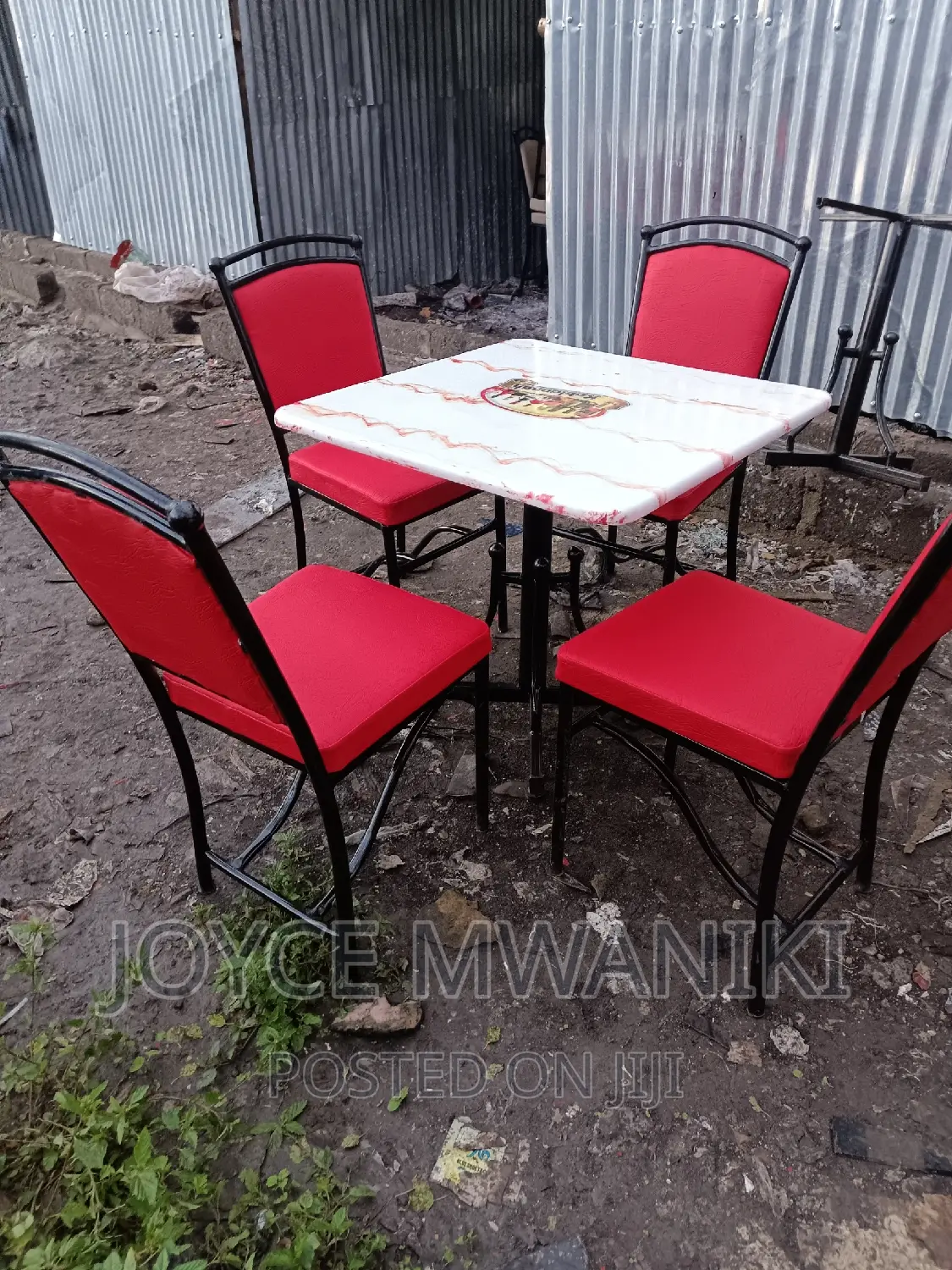 Restaurant Set Red Colour and Square Table.