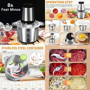 3 L Stainless Steel Electric Meat Grinder/Vegetable Chopper*